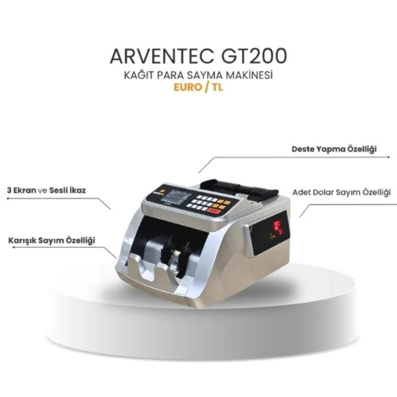 Arventec GT200 / TL- Euro  Kağıt Para Sayma Makinesi
