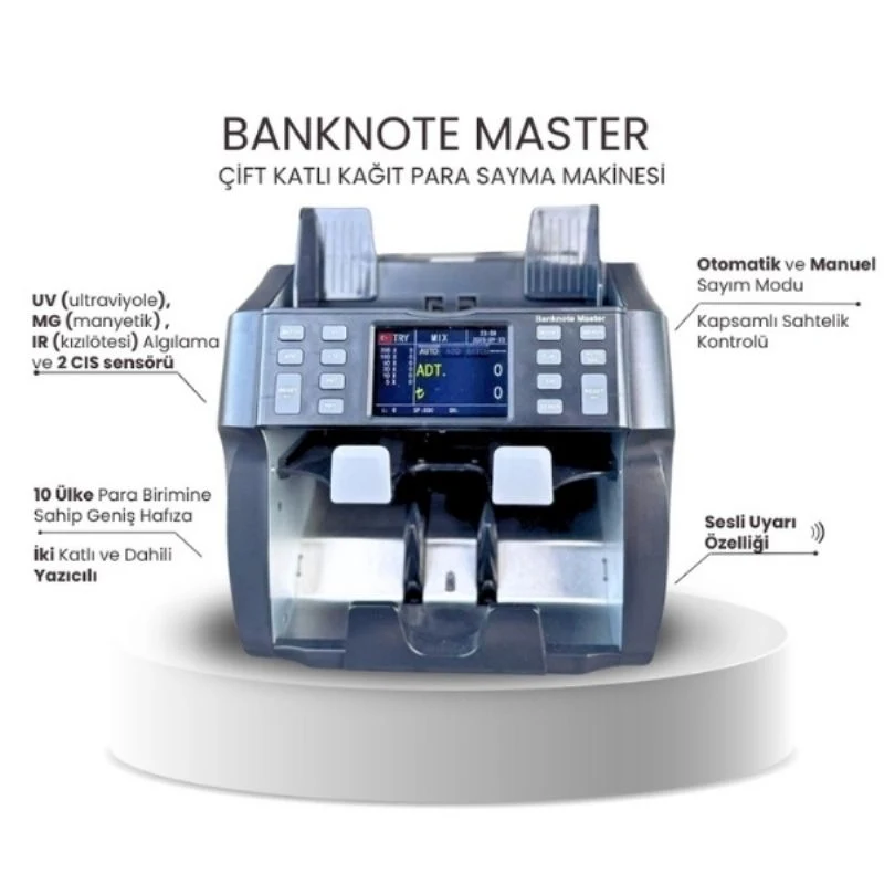 Banknote Master 10 Ülke Çift Katlı para sayma makinesi